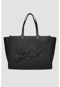 Karl Lagerfeld - KARL LAGERFELD Czarna shopperka Skuare Tote. Kolor: czarny. Styl: casual, elegancki #1