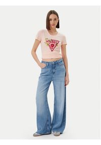 Guess T-Shirt W5GI10 J1314 Różowy Slim Fit. Kolor: różowy. Materiał: bawełna #5