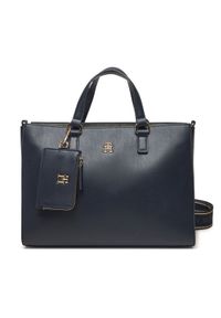 TOMMY HILFIGER - Tommy Hilfiger Torebka Joy Satchel AW0AW16814 Granatowy. Kolor: niebieski. Materiał: skórzane