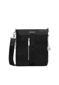 Kazar - Praktyczna czarna listonoszka w elegancki wzór. Kolor: czarny. Materiał: skórzane. Styl: elegancki #1