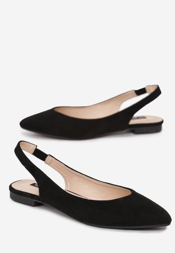 Born2be - Czarne Sandały Slingback z Noskiem w Szpic Arrilla. Okazja: na spotkanie biznesowe, na spacer, na co dzień. Kolor: czarny. Sezon: lato. Styl: biznesowy, elegancki, casual