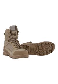 Buty trekkingowe męskie Lowa Military-stiefel Breacher S Mid. Wysokość cholewki: za kostkę. Zapięcie: sznurówki. Kolor: brązowy. Materiał: syntetyk, tkanina, zamsz, materiał. Szerokość cholewki: normalna