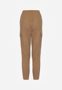 Renee - Brązowe Spodnie Typu Cargo High Waist Worseli. Okazja: na co dzień. Stan: podwyższony. Kolor: brązowy. Styl: casual, elegancki #3