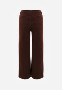 Renee - Ciemnobrązowe Szerokie Jeansy High Waist z Bawełny Physossia. Stan: podwyższony. Kolor: brązowy. Długość: długie. Styl: klasyczny #7