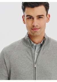 Pako Lorente - PAKO LORENTE - Szary rozpinany sweter męski. Okazja: na co dzień. Kolor: szary, beżowy, niebieski. Materiał: poliamid, wiskoza. Wzór: gładki. Sezon: jesień. Styl: casual #4