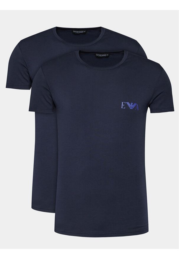 Emporio Armani Underwear Komplet 2 t-shirtów 111670 4R715 06236 Granatowy Regular Fit. Kolor: niebieski. Materiał: bawełna