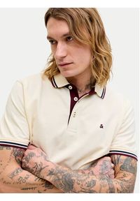 Jack & Jones Polo Paulos 12136668 Kremowy Regular Fit. Typ kołnierza: polo. Kolor: kremowy. Materiał: bawełna #5
