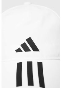 adidas Performance czapka z daszkiem kolor biały z nadrukiem. Kolor: biały. Materiał: skóra, materiał. Wzór: nadruk #4