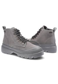 Big-Star - Szare Botki Big Star Damskie Sportowe Buty. Okazja: na co dzień. Zapięcie: sznurówki. Kolor: szary. Materiał: materiał. Szerokość cholewki: normalna. Styl: sportowy #5