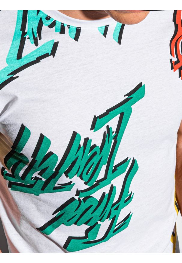 Biały t-shirt Ombre Clothing z nadrukiem