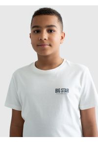 Big-Star - Koszulka chłopięca z niewielkim logo na piersi biała Tesser 100. Kolor: biały. Materiał: jeans, dzianina, skóra. Wzór: nadruk, gładki. Styl: młodzieżowy, klasyczny, sportowy #5
