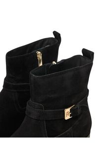 TOMMY HILFIGER - Tommy Hilfiger Botki Th Buckle Riding Suede Bootie FW0FW09047 Czarny. Kolor: czarny. Materiał: zamsz, skóra #3