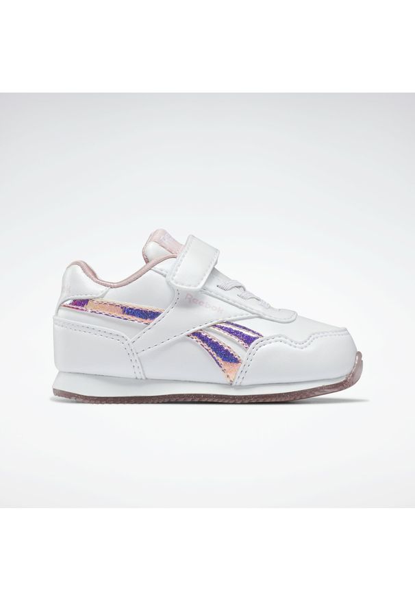Buty do chodzenia niemowlęce Reebok Royal CL Jogger. Zapięcie: rzepy. Kolor: wielokolorowy, biały, różowy. Materiał: materiał, syntetyk. Szerokość cholewki: normalna. Model: Reebok Royal. Sport: turystyka piesza