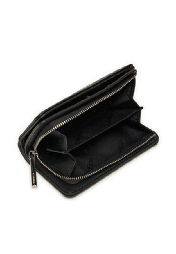 Calvin Klein Duży Portfel Damski Mini Line Quilt Medium Bifold K60K613063 Czarny. Kolor: czarny. Materiał: skóra