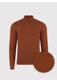 Pako Lorente - PAKO LORENTE - Półgolf męski w rudym kolorze. Kolor: fioletowy, niebieski, brązowy, biały. Materiał: nylon, wiskoza. Wzór: gładki, ze splotem #4