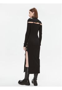 Versace Jeans Couture Sukienka dzianinowa 75HAOM50 Czarny Slim Fit. Kolor: czarny. Materiał: wiskoza #4