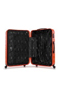 Wittchen - Duża walizka z ABS-u z żebrowaniem pomarańczowa. Kolor: pomarańczowy. Materiał: guma #9