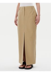 Herskind Spódnica maxi 5532150 Khaki Regular Fit. Kolor: brązowy. Materiał: bawełna