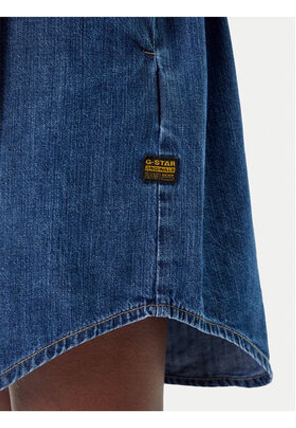 G-Star RAW - G-Star Raw Sukienka jeansowa D26814-D252 Granatowy Regular Fit. Kolor: niebieski. Materiał: bawełna