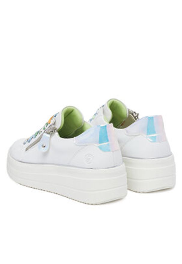 Remonte Sneakersy D1C06-80 Biały. Kolor: biały. Materiał: skóra, syntetyk