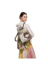 Szary Damski Plecak Anekke Z Laleczką. Kolor: szary. Styl: casual #4