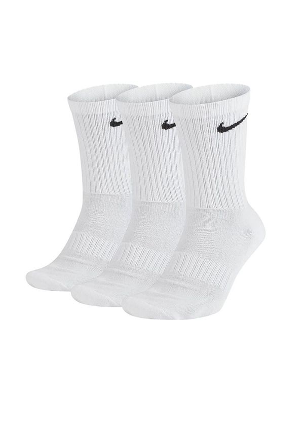 Nike Everyday Cushioned Training Crew > SX7664-100. Materiał: poliester, nylon, materiał, bawełna, tkanina, prążkowany, elastan. Technologia: Dri-Fit (Nike). Sport: fitness