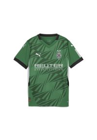 Puma - Młodzieżowa koszulka wyjazdowa Borussia Mönchengladbach 24/25 PUMA. Kolor: biały, wielokolorowy, zielony