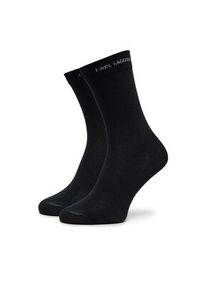Karl Lagerfeld - KARL LAGERFELD Zestaw 2 par wysokich skarpet damskich 246W6002 Czarny. Kolor: czarny. Materiał: materiał, bawełna #5