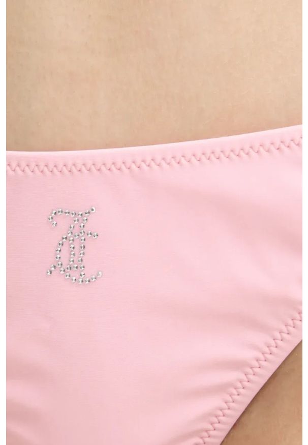 Juicy Couture - JUICY COUTURE Różowy strój kąpielowy Bandeau Bikini Set. Kolor: różowy. Materiał: nylon, materiał, elastan