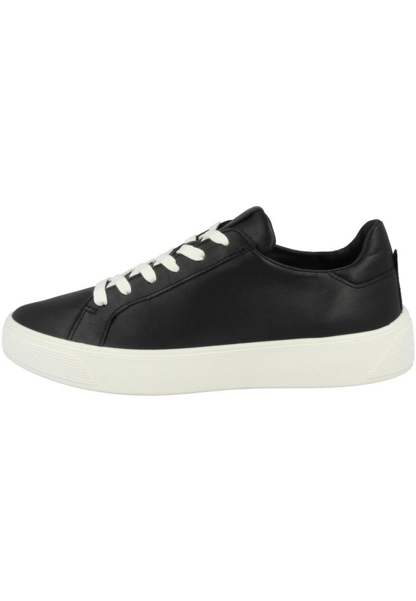 ecco - Buty do chodzenia damskie Ecco Sneaker Street Tray. Kolor: czarny. Materiał: skóra. Szerokość cholewki: normalna. Sport: turystyka piesza