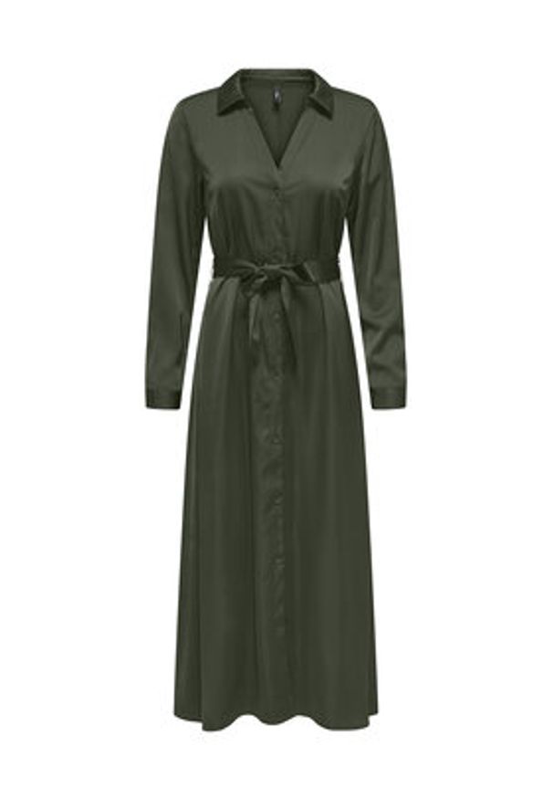 only - ONLY Sukienka koszulowa Mika 15361725 Zielony Regular Fit. Kolor: zielony. Materiał: syntetyk. Typ sukienki: koszulowe