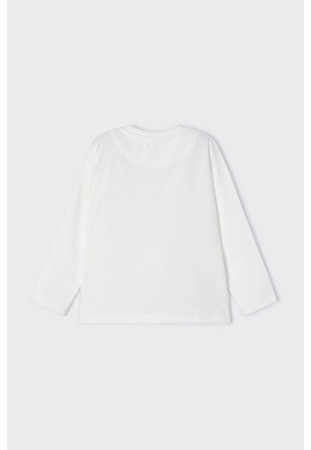 Mayoral longsleeve bawełniany dziecięcy kolor beżowy z nadrukiem. Kolor: beżowy. Materiał: bawełna. Długość rękawa: długi rękaw. Wzór: nadruk