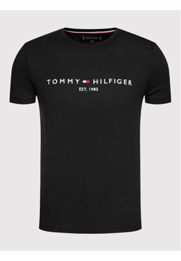 TOMMY HILFIGER - Tommy Hilfiger T-Shirt Core Logo Tee MW0MW11465 Czarny Slim Fit. Kolor: czarny. Materiał: bawełna