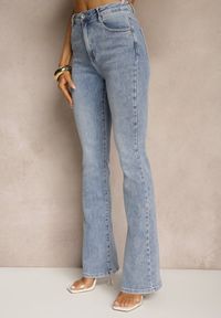 Renee - Niebieskie Klasyczne Jeansy Flare Regular Waist Neliovia. Okazja: na co dzień. Kolor: niebieski. Wzór: aplikacja. Styl: klasyczny #4