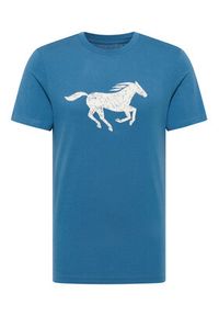 Mustang T-Shirt Austin 1016483 Niebieski Regular Fit. Kolor: niebieski. Materiał: bawełna #7