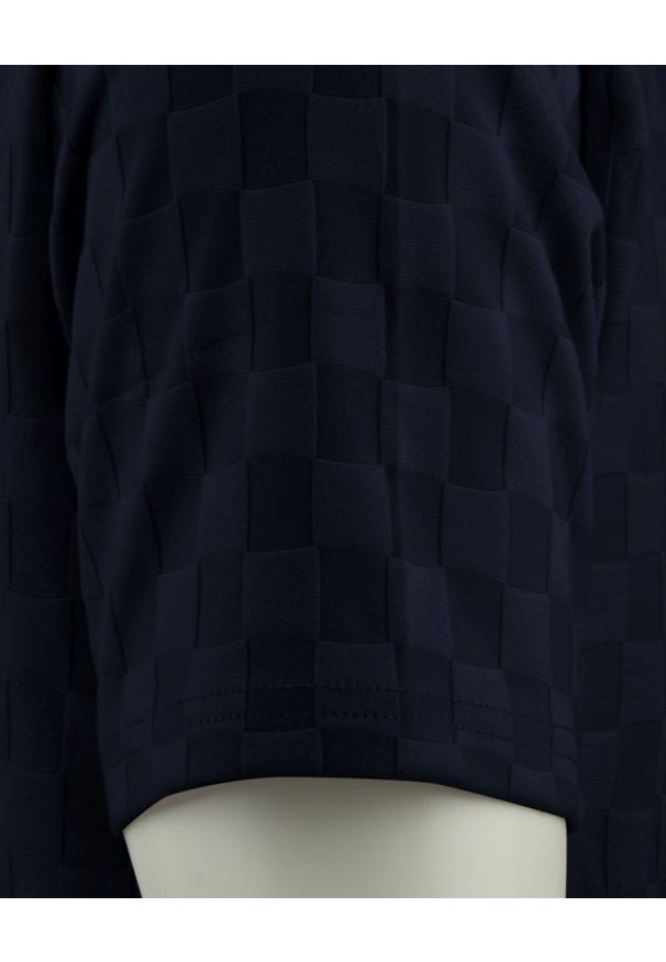 Męska Koszulka Polo z Dekoltem Bez Guzików - Brave Soul - Granatowa. Okazja: na co dzień. Typ kołnierza: polo. Kolor: niebieski. Materiał: elastan, poliester. Styl: casual