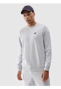 4f - 4F Bluza dresowa nierozpinana bez kaptura męska - szara L. Okazja: na co dzień. Typ kołnierza: bez kaptura. Kolor: szary. Materiał: dresówka. Wzór: gładki, ze splotem. Styl: klasyczny, sportowy, casual