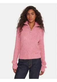 Tommy Jeans Sweter DW0DW21686 Różowy Relaxed Fit. Kolor: różowy. Materiał: syntetyk