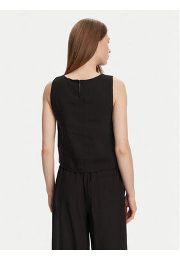 Marella Top Terni 2513161055 Czarny Regular Fit. Kolor: czarny. Materiał: len