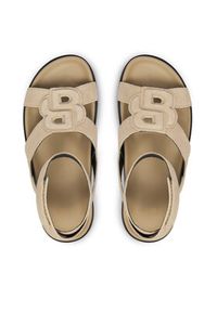 BOSS Sandały Freyah 50563358 Beżowy. Kolor: beżowy. Materiał: skóra, zamsz #6