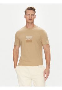 Hugo - HUGO T-Shirt Dusplit 50542784 Beżowy Regular Fit. Kolor: beżowy. Materiał: bawełna #1