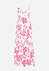 Born2be - Fuksjowa Sukienka na Regulowanych Ramiączkach z Gumkami na Plecach Ściągana Troczkiem Harnela. Okazja: na co dzień. Kolor: różowy. Długość rękawa: na ramiączkach. Typ sukienki: proste. Styl: klasyczny, casual, elegancki #2