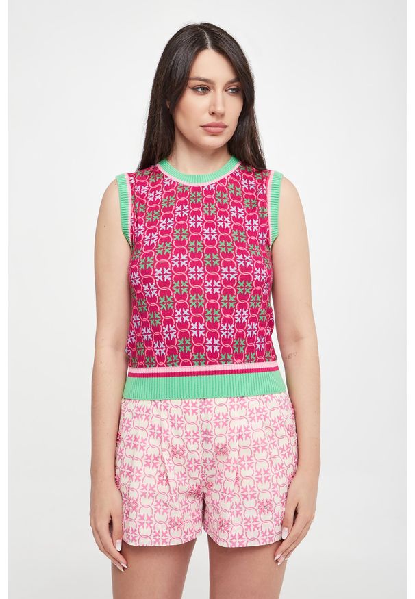 Pinko - Top damski dzianinowy Evonimo PINKO. Materiał: dzianina