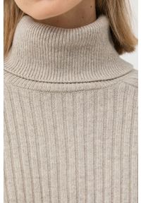 Marc O'Polo sweter wełniany damski kolor szary z golfem. Typ kołnierza: golf, polo. Kolor: szary. Materiał: wełna. Długość rękawa: raglanowy rękaw #3