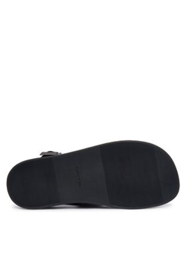Calvin Klein Sandały Webbing Back Strap HM0HM02095 Czarny. Kolor: czarny. Materiał: skóra