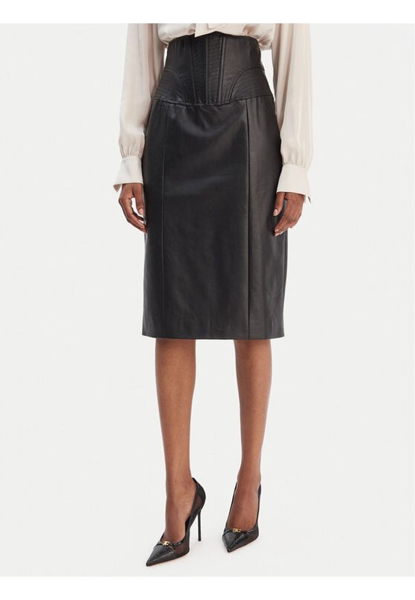 BARDOT - Bardot Spódnica z imitacji skóry Henley 60225SB Czarny Slim Fit. Kolor: czarny. Materiał: skóra