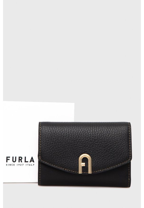Furla portfel skórzany Primula damski kolor czarny. Kolor: czarny. Materiał: skóra. Wzór: gładki