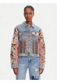 Desigual Kurtka jeansowa Boho 25WWED10 Kolorowy Regular Fit. Materiał: bawełna. Wzór: kolorowy. Styl: boho