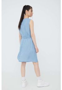 Vero Moda Sukienka mini rozkloszowana. Kolor: niebieski. Materiał: tkanina, jedwab, materiał, lyocell. Typ sukienki: rozkloszowane. Długość: mini #4