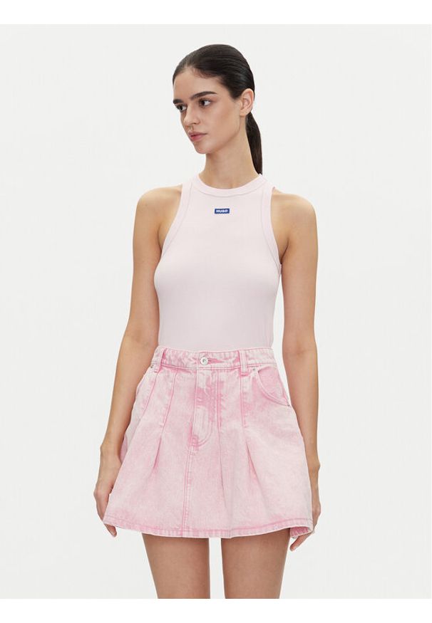 Hugo - HUGO Top Easy Tank_B 50508857 Różowy Slim Fit. Kolor: różowy. Materiał: bawełna